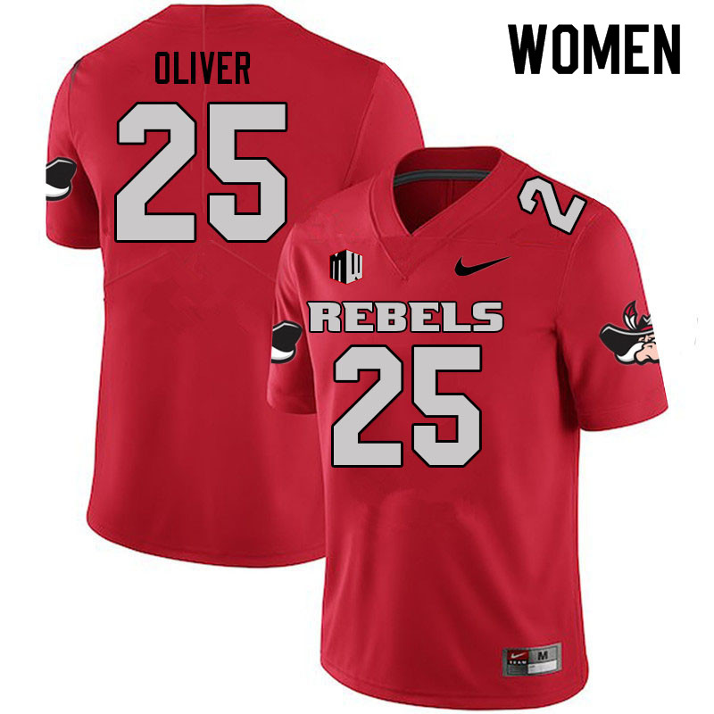 Women #25 Cameron Oliver UNLV Rebels College Football Jerseys Sale-Scarlet